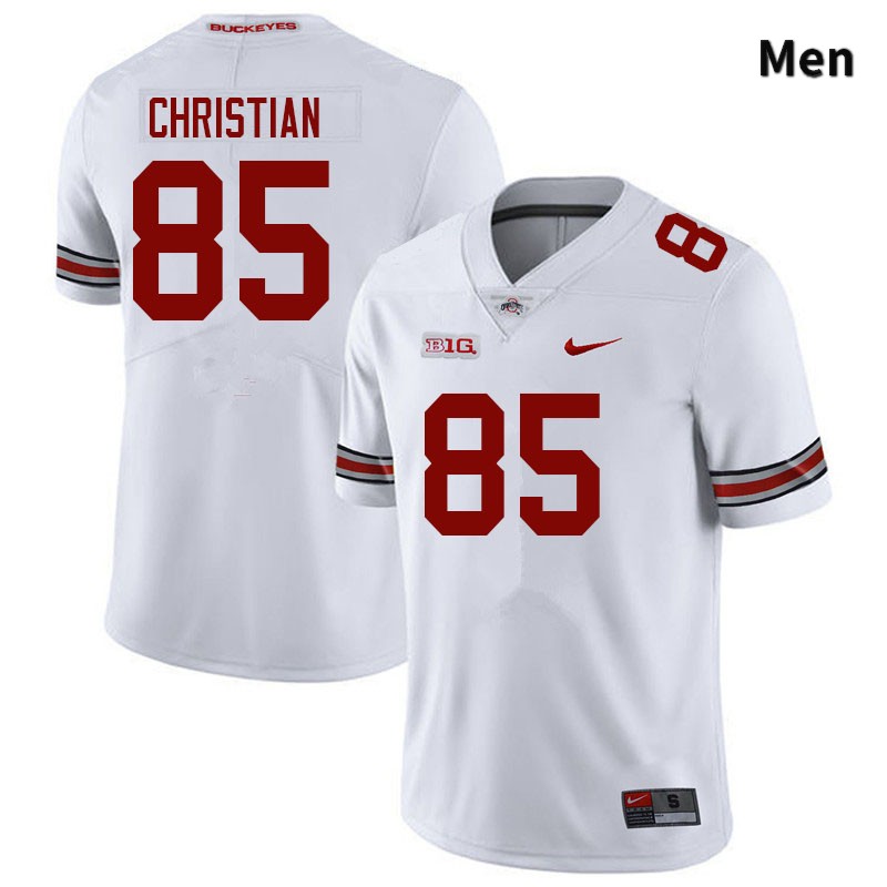 Ohio State Buckeyes Bennett Christian Men's #85 White Authentic Stitched College Football Jersey